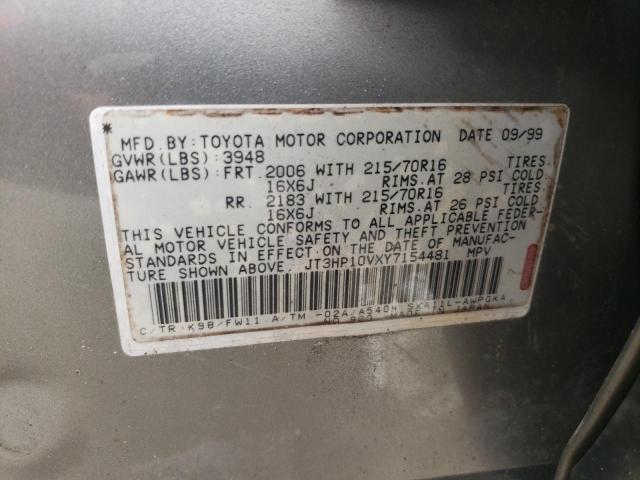 JT3HP10VXY7154481 - 2000 TOYOTA RAV4 SILVER photo 14