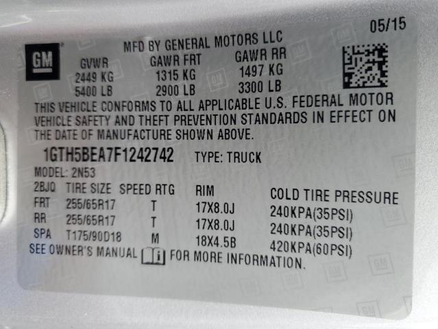 1GTH5BEA7F1242742 - 2015 GMC CANYON SLE SILVER photo 13