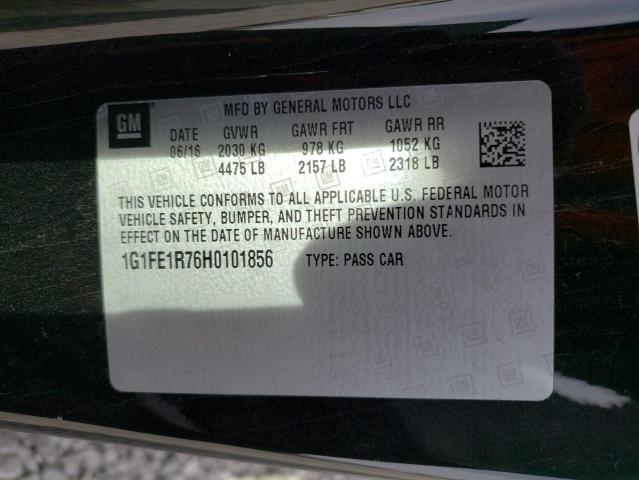 1G1FE1R76H0101856 - 2017 CHEVROLET CAMARO SS BLACK photo 12