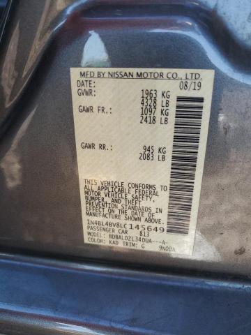 1N4BL4BV8LC145649 - 2020 NISSAN ALTIMA S SILVER photo 12