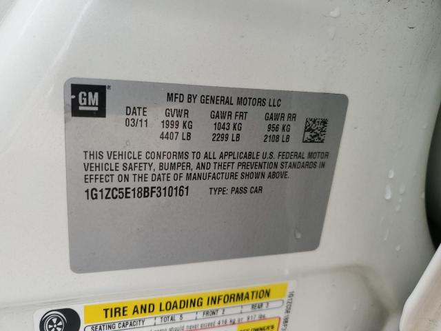 1G1ZC5E18BF310161 - 2011 CHEVROLET MALIBU 1LT 白色 照片 12