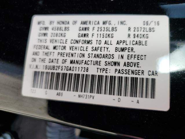 19UUB2F57GA011738 - 2016 ACURA TLX TECH BLACK photo 12