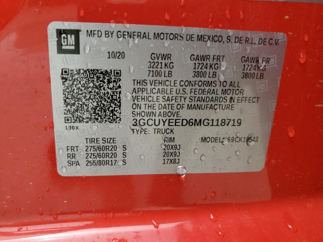 3GCUYEED6MG118719 - 2021 CHEVROLET SILVERADO K1500 RST RED photo 12