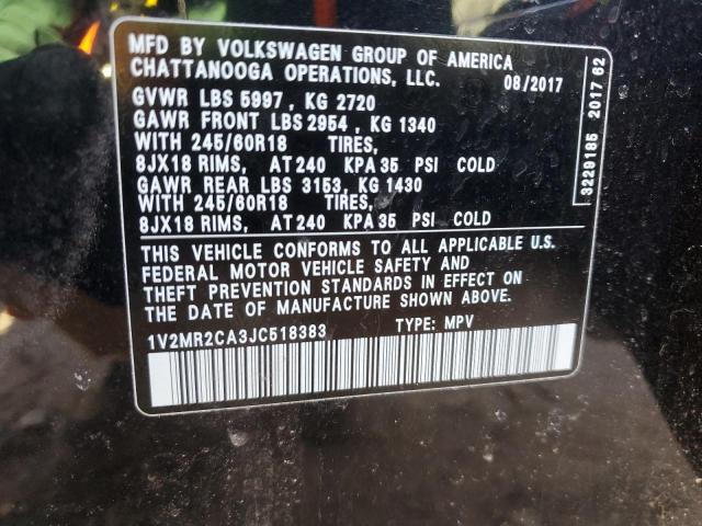 1V2MR2CA3JC518383 - 2018 VOLKSWAGEN ATLAS SEL 黑色 照片 13