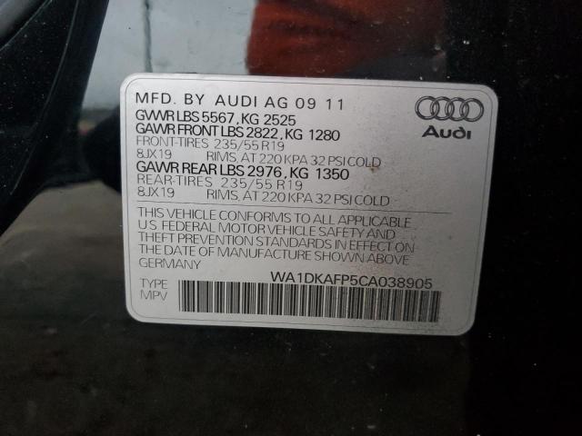 WA1DKAFP5CA038905 - 2012 AUDI Q5 PREMIUM PLUS BLACK photo 13