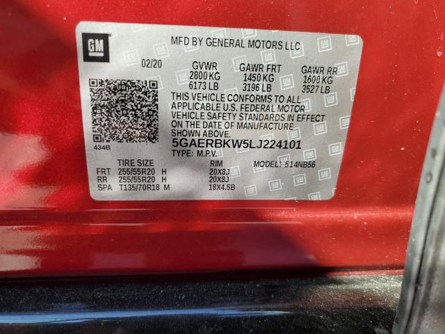 5GAERBKW5LJ224101 - 2020 BUICK ENCLAVE ESSENCE RED photo 13