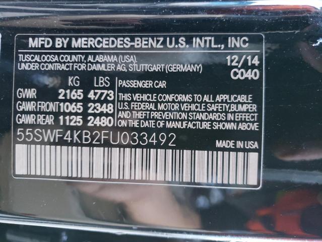 55SWF4KB2FU033492 - 2015 MERCEDES-BENZ C 300 4MATIC BLACK photo 12