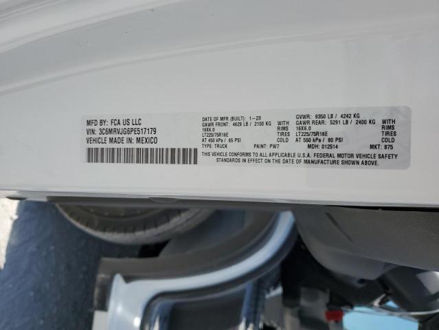 3C6MRVJG6PE517179 - 2023 RAM PROMASTER 3500 HIGH თეთრი ფოტო 12