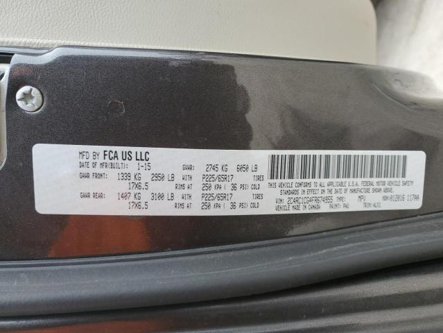 2C4RC1CG4FR674955 - 2015 CHRYSLER TOWN & COU TOURING L GRAY photo 13