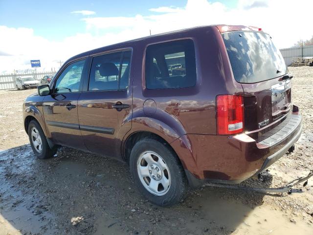 5FNYF48289B054854 - 2009 HONDA PILOT LX MAROON photo 2