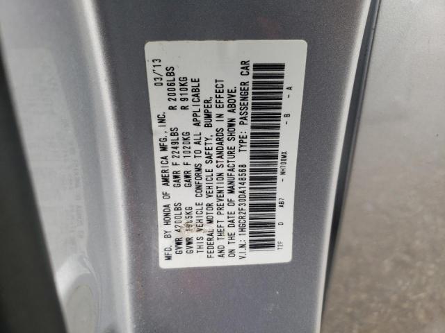 1HGCR2F30DA148568 - 2013 HONDA ACCORD LX SILVER photo 12