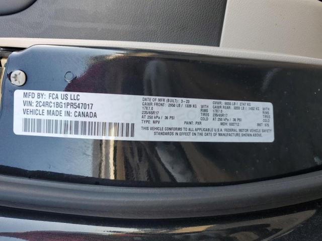 2C4RC1BG1PR547017 - 2023 CHRYSLER PACIFICA TOURING L BLACK photo 13