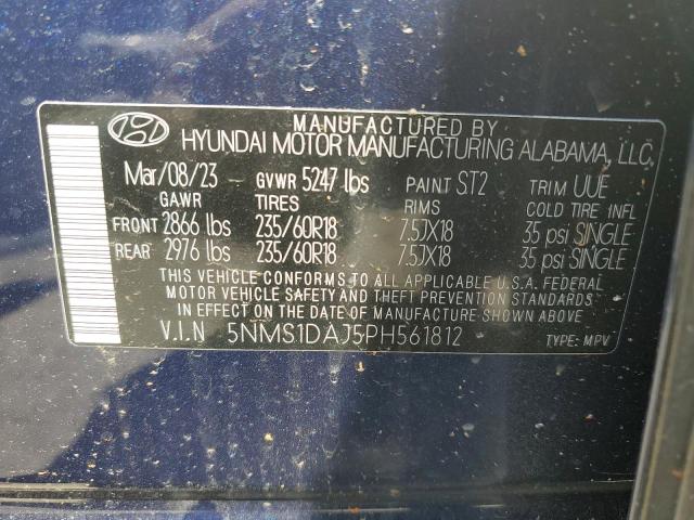 5NMS1DAJ5PH561812 - 2023 HYUNDAI SANTA FE SE BLUE photo 14