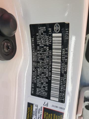 4T1BF1FK1GU231395 - 2016 TOYOTA CAMRY LE WHITE photo 12