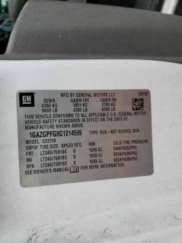 1GAZGPFG8G1214599 - 2016 CHEVROLET EXPRESS G3 LT WHITE photo 13