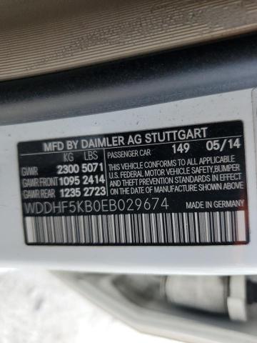 WDDHF5KB0EB029674 - 2014 MERCEDES-BENZ E 350 WHITE photo 12