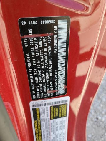 WVWFW7AH8CV008487 - 2012 VOLKSWAGEN EOS LUX 红色 照片 12