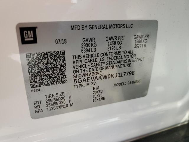 5GAEVAKW0KJ117798 - 2019 BUICK ENCLAVE ESSENCE 白色 照片 13