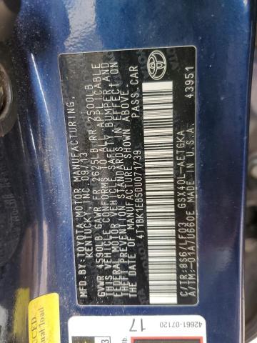 4T1BK1EB5DU071739 - 2013 TOYOTA AVALON BASE 蓝色 照片 12