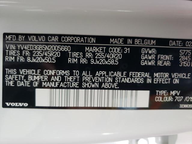 YV4ED3GB5N2005660 - 2022 VOLVO C40 P8 RECHARGE ULTIMATE WHITE photo 14