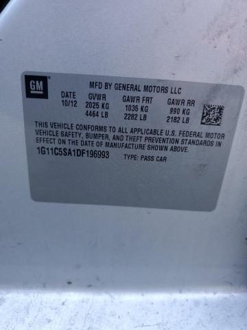 1G11C5SA1DF196993 - 2013 CHEVROLET MALIBU 1LT SILVER photo 12