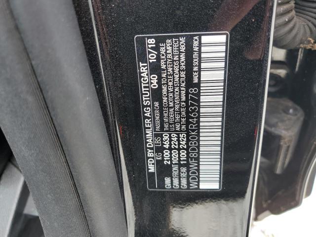 WDDWF8DB0KR463778 - 2019 MERCEDES-BENZ C 300 BLACK photo 12