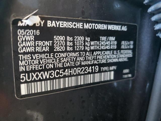 5UXXW3C54H0R23419 - 2017 BMW X4 XDRIVE28I BLACK photo 12