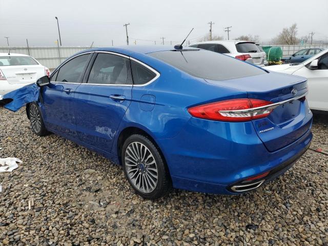 3FA6P0H92HR171066 - 2017 FORD FUSION SE BLUE photo 2