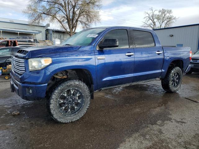 5TFAW5F19EX380311 - 2014 TOYOTA TUNDRA CREWMAX PLATINUM BLUE photo 1