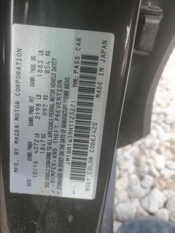 JM1BN1W39H1123271 - 2017 MAZDA 3 HATCHBAC GRAND TOURING GRAY photo 12