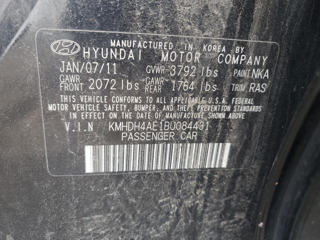 KMHDH4AE1BU084431 - 2011 HYUNDAI ELANTRA GLS BLACK photo 12