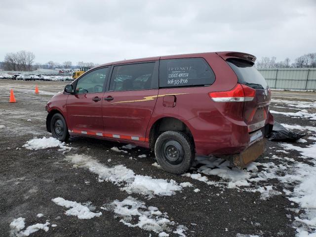 5TDZK3DC5DS344501 - 2013 TOYOTA SIENNA RED photo 2