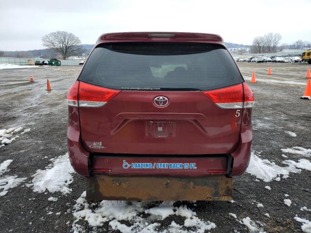 5TDZK3DC5DS344501 - 2013 TOYOTA SIENNA RED photo 6