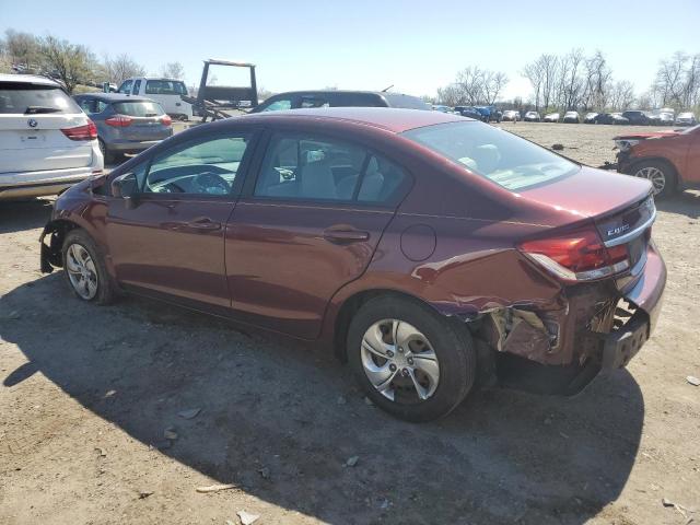 2HGFB2F52EH508316 - 2014 HONDA CIVIC LX BURGUNDY photo 2