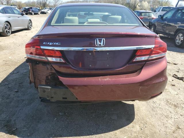 2HGFB2F52EH508316 - 2014 HONDA CIVIC LX BURGUNDY photo 6