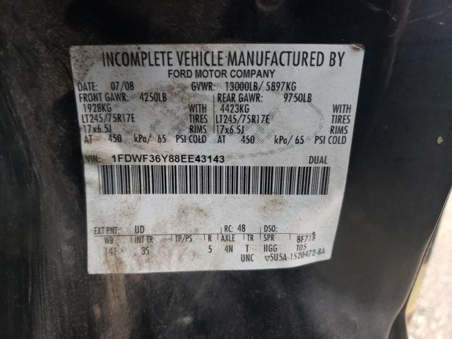 1FDWF36Y88EE43143 - 2008 FORD F350 SUPER DUTY BLACK photo 12