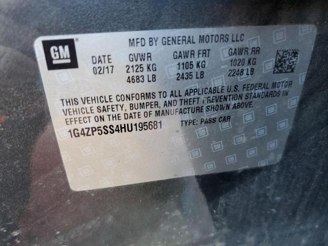 1G4ZP5SS4HU195681 - 2017 BUICK LACROSSE ESSENCE ნაცრისფერი ფოტო 12