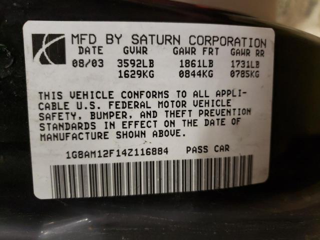 1G8AM12F14Z116884 - 2004 SATURN ION LEVEL 2 RED photo 12