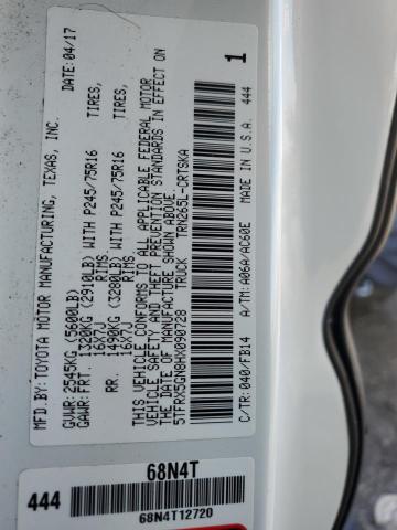 5TFRX5GN8HX090728 - 2017 TOYOTA TACOMA ACCESS CAB თეთრი ფოტო 12