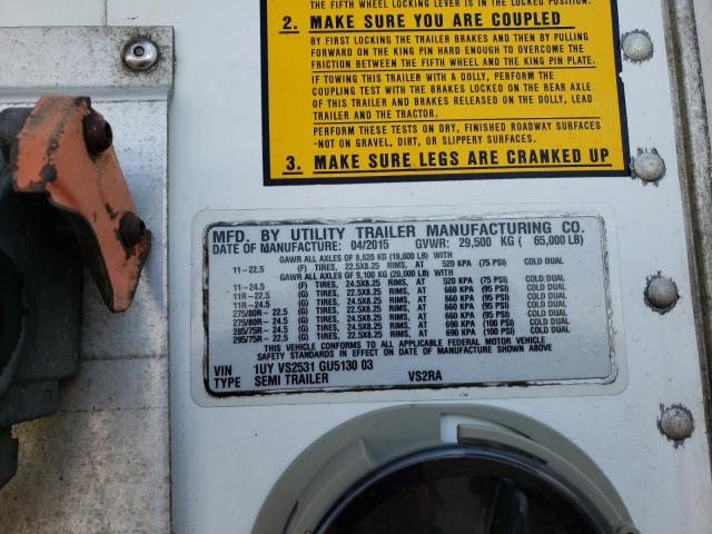 1UYVS2531GU513003 - 2016 UTILITY TRAILER WHITE photo 10