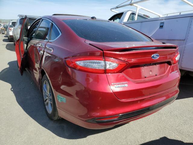 3FA6P0SU8FR226761 - 2015 FORD FUSION TITANIUM PHEV RED photo 2