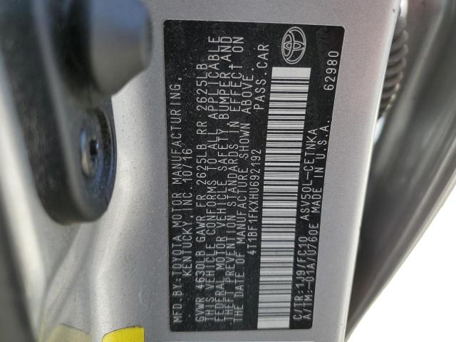 4T1BF1FKXHU692192 - 2017 TOYOTA CAMRY LE SILVER photo 13