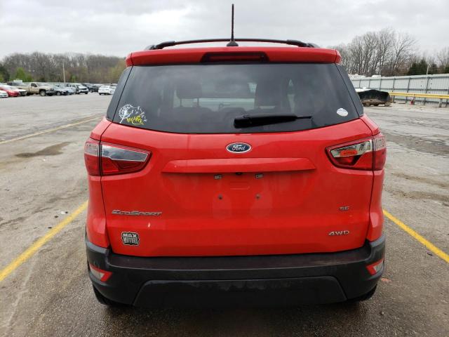 MAJ6S3GL1LC370209 - 2020 FORD ECOSPORT SE RED photo 6