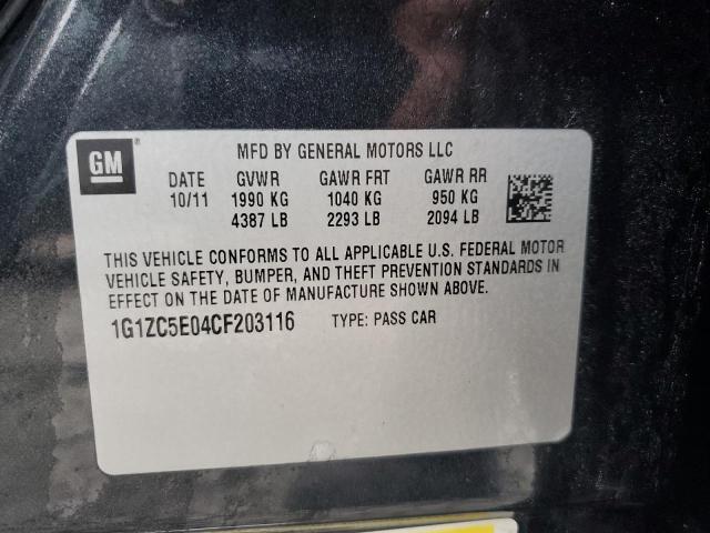 1G1ZC5E04CF203116 - 2012 CHEVROLET MALIBU 1LT 黑色 照片 13