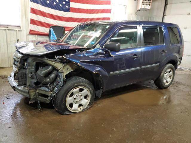 5FNYF4H27EB057139 - 2014 HONDA PILOT LX BLUE photo 1