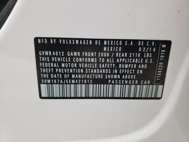 3VW1K7AJ5EM421812 - 2014 VOLKSWAGEN JETTA BASE Ağ foto 12