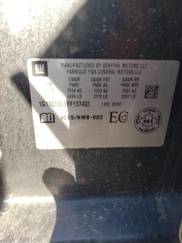 1G11C5SLXFF137493 - 2015 CHEVROLET MALIBU 1LT 灰色 照片 12