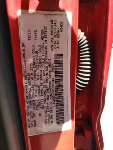 5TEGN92N53Z193943 - 2003 TOYOTA TACOMA DOUBLE CAB PRERUNNER RED photo 12