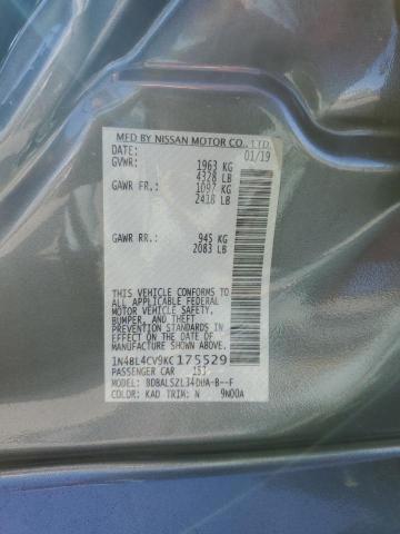 1N4BL4CV9KC175529 - 2019 NISSAN ALTIMA SR CHARCOAL photo 12