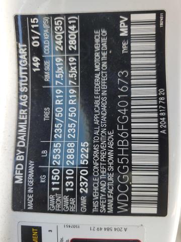WDCGG5HB6FG401673 - 2015 MERCEDES-BENZ GLK 350 白色 照片 13